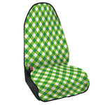 Shamrock Green And White Gingham Print Waterproof Car Seat Cover