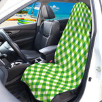 Shamrock Green And White Gingham Print Waterproof Car Seat Cover