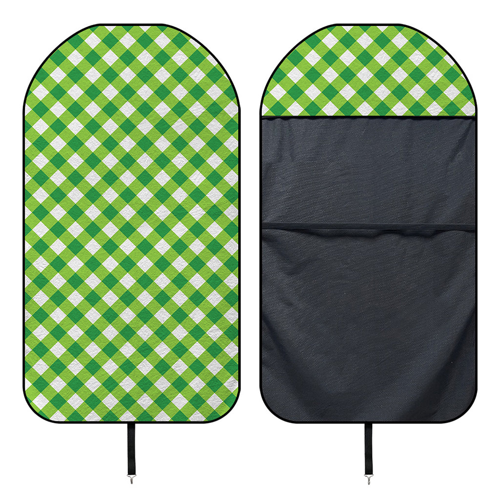 Shamrock Green And White Gingham Print Waterproof Car Seat Cover