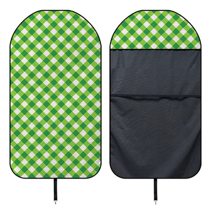Shamrock Green And White Gingham Print Waterproof Car Seat Cover