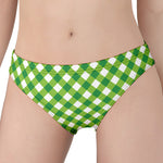 Shamrock Green And White Gingham Print Women's Panties