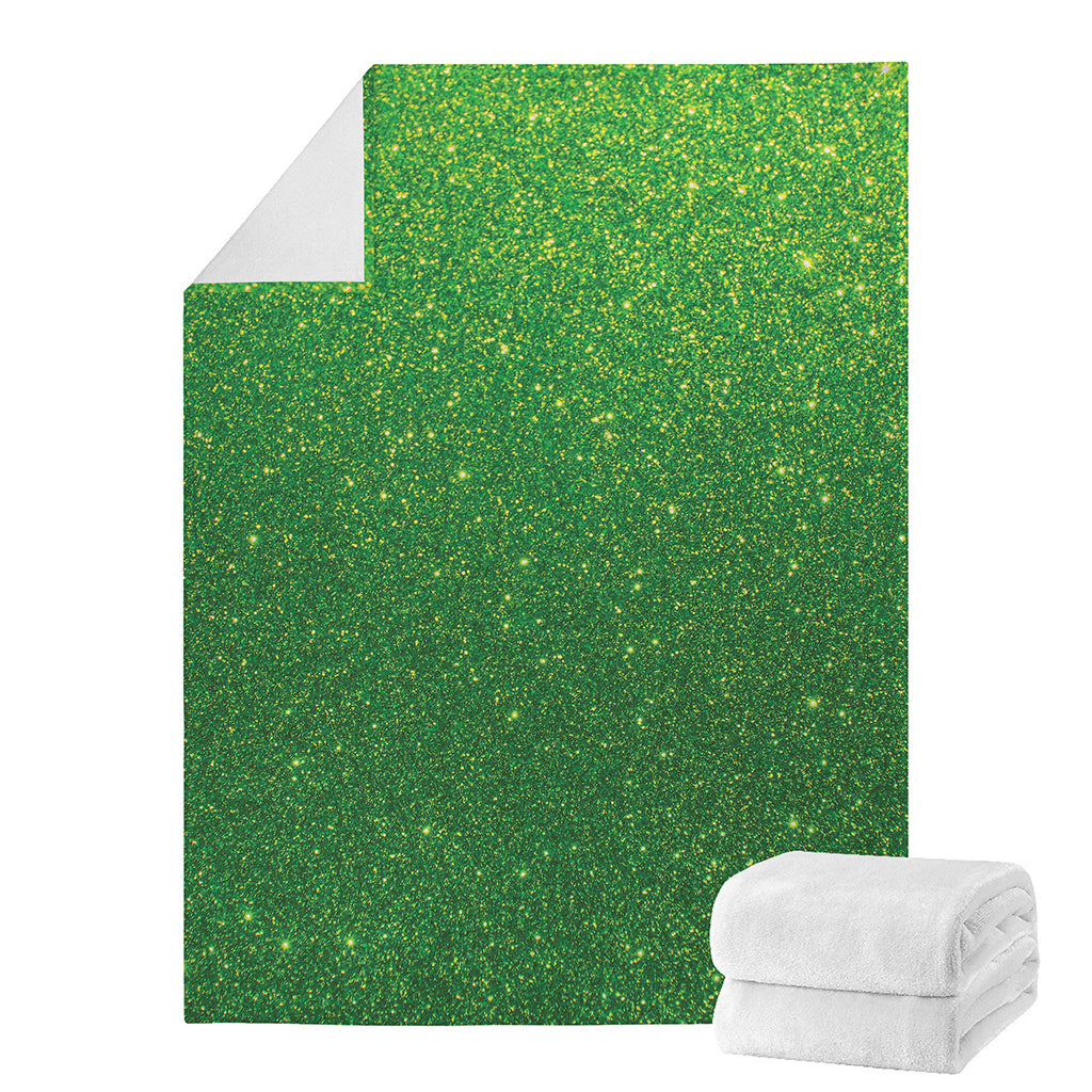 Shamrock Green (NOT Real) Glitter Print Blanket