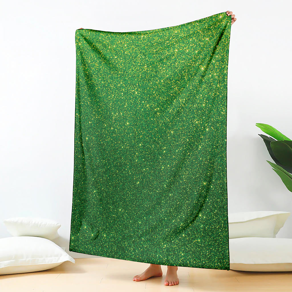 Shamrock Green (NOT Real) Glitter Print Blanket