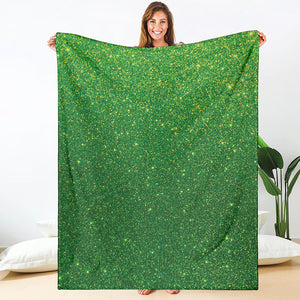 Shamrock Green (NOT Real) Glitter Print Blanket