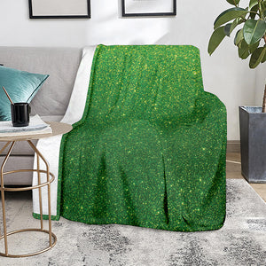 Shamrock Green (NOT Real) Glitter Print Blanket