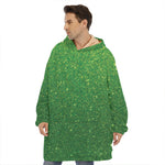 Shamrock Green Glitter Artwork Print (NOT Real Glitter) Hoodie Blanket