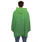 Shamrock Green Glitter Artwork Print (NOT Real Glitter) Hoodie Blanket