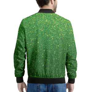 Shamrock Green Glitter Artwork Print (NOT Real Glitter) Men's Bomber Jacket