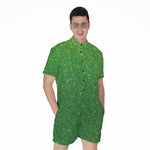 Shamrock Green Glitter Artwork Print (NOT Real Glitter) Men's Rompers