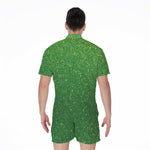 Shamrock Green Glitter Artwork Print (NOT Real Glitter) Men's Rompers
