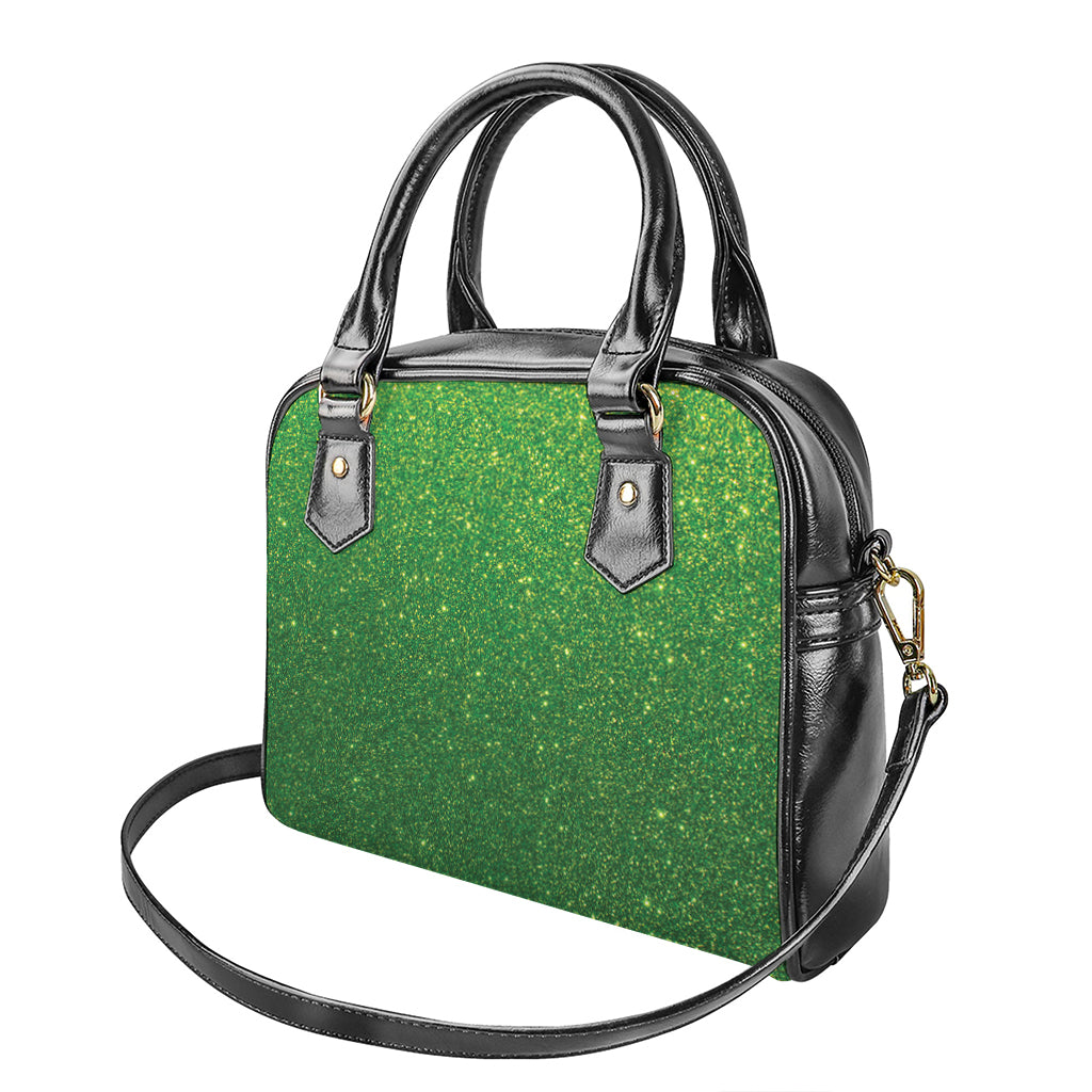 Shamrock Green Glitter Artwork Print (NOT Real Glitter) Shoulder Handbag