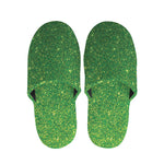 Shamrock Green Glitter Artwork Print (NOT Real Glitter) Slippers