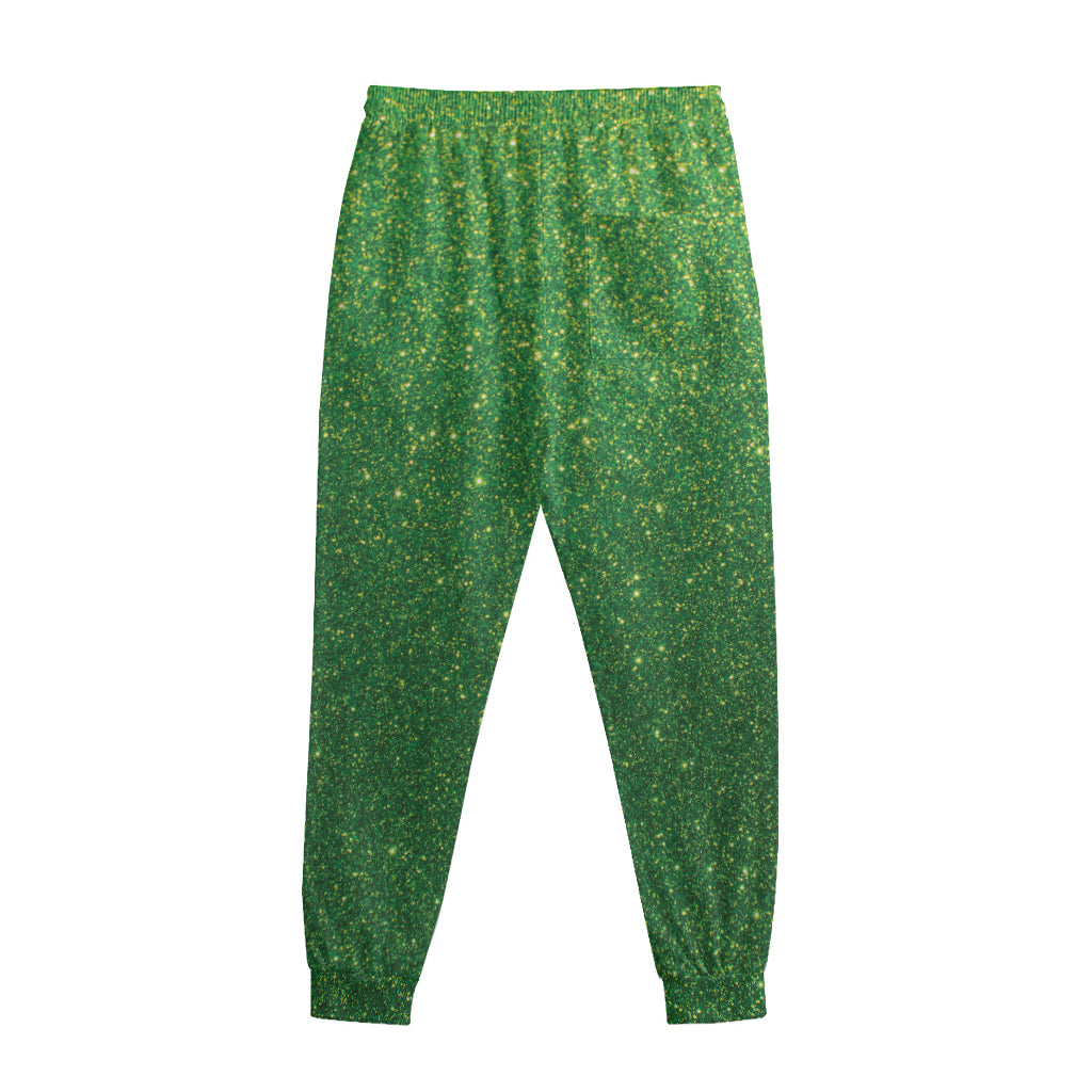 Shamrock Green Glitter Artwork Print (NOT Real Glitter) Sweatpants