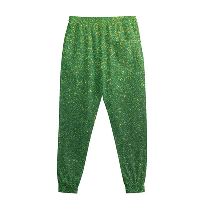 Shamrock Green Glitter Artwork Print (NOT Real Glitter) Sweatpants