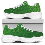 Shamrock Green Glitter Artwork Print (NOT Real Glitter) White Chunky Shoes