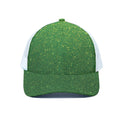 Shamrock Green (NOT Real) Glitter Print White Mesh Trucker Hat