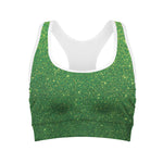 Shamrock Green Glitter Artwork Print (NOT Real Glitter) Women's Sports Bra