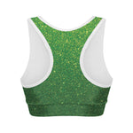 Shamrock Green Glitter Artwork Print (NOT Real Glitter) Women's Sports Bra