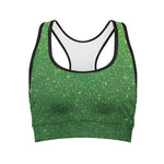 Shamrock Green Glitter Artwork Print (NOT Real Glitter) Women's Sports Bra