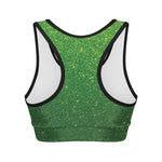 Shamrock Green Glitter Artwork Print (NOT Real Glitter) Women's Sports Bra