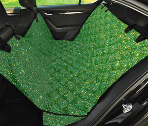 Shamrock Green (NOT Real) Glitter Print Pet Car Back Seat Cover