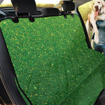 Shamrock Green (NOT Real) Glitter Print Pet Car Back Seat Cover