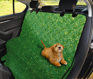 Shamrock Green (NOT Real) Glitter Print Pet Car Back Seat Cover