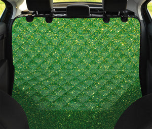 Shamrock Green (NOT Real) Glitter Print Pet Car Back Seat Cover