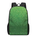 Shamrock Green (NOT Real) Glitter Print 17 Inch Backpack