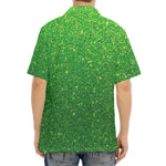Shamrock Green (NOT Real) Glitter Print Aloha Shirt