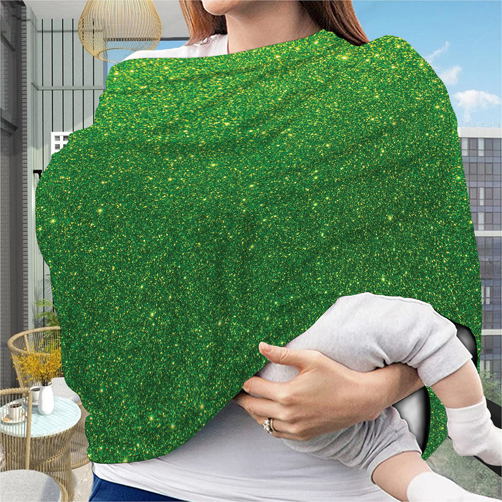 Shamrock Green (NOT Real) Glitter Print Baby Seat Cover