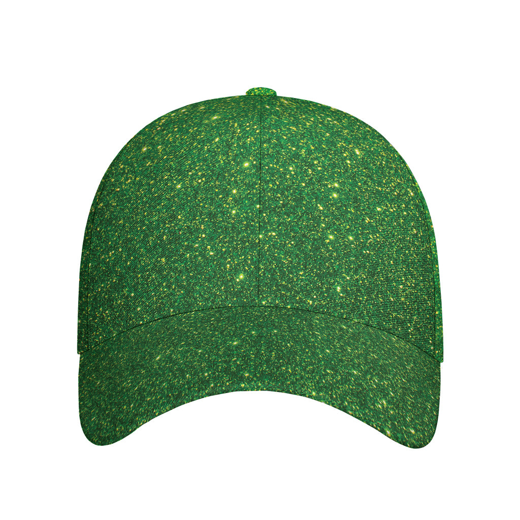 Shamrock Green (NOT Real) Glitter Print Baseball Cap