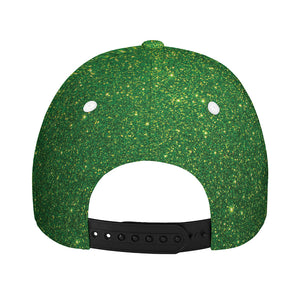 Shamrock Green (NOT Real) Glitter Print Baseball Cap