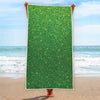 Shamrock Green (NOT Real) Glitter Print Beach Towel