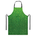 Shamrock Green (NOT Real) Glitter Print Bib Apron With Pocket
