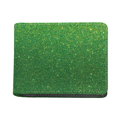 Shamrock Green (NOT Real) Glitter Print Bifold Wallet