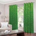 Shamrock Green (NOT Real) Glitter Print Dimout Grommet Curtains