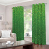 Shamrock Green (NOT Real) Glitter Print Blackout Grommet Curtains