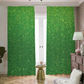 Shamrock Green (NOT Real) Glitter Print Dimout Pencil Pleat Curtains