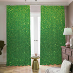 Shamrock Green (NOT Real) Glitter Print Blackout Pencil Pleat Curtains