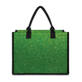 Shamrock Green (NOT Real) Glitter Print Canvas Tote Bag