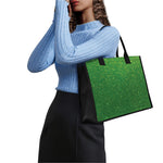 Shamrock Green (NOT Real) Glitter Print Canvas Tote Bag