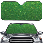 Shamrock Green (NOT Real) Glitter Print Car Windshield Sun Shade