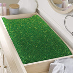 Shamrock Green (NOT Real) Glitter Print Changing Pad Cover