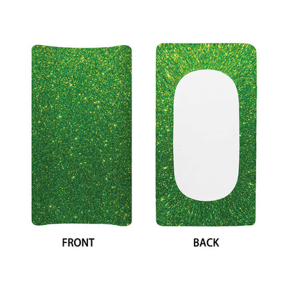 Shamrock Green (NOT Real) Glitter Print Changing Pad Cover