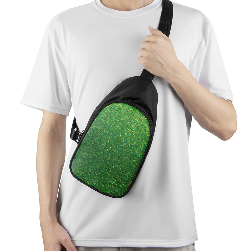Shamrock Green (NOT Real) Glitter Print Chest Bag