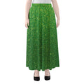 Shamrock Green (NOT Real) Glitter Print Chiffon Maxi Skirt