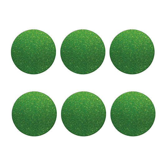 Shamrock Green (NOT Real) Glitter Print Coaster Set