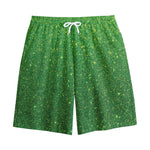 Shamrock Green (NOT Real) Glitter Print Cotton Shorts