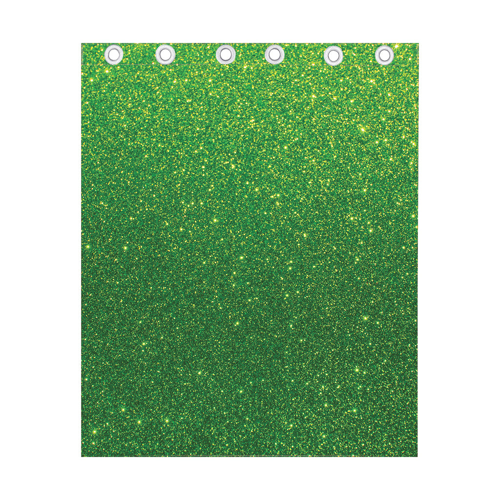 Shamrock Green (NOT Real) Glitter Print Curtain